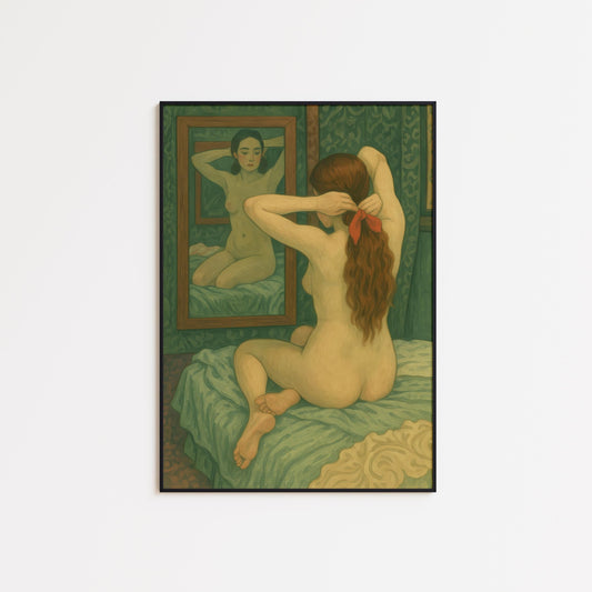 Vintage Nude Wall Art – Elegant Mirror Wall Decor With Soft Warm Tones