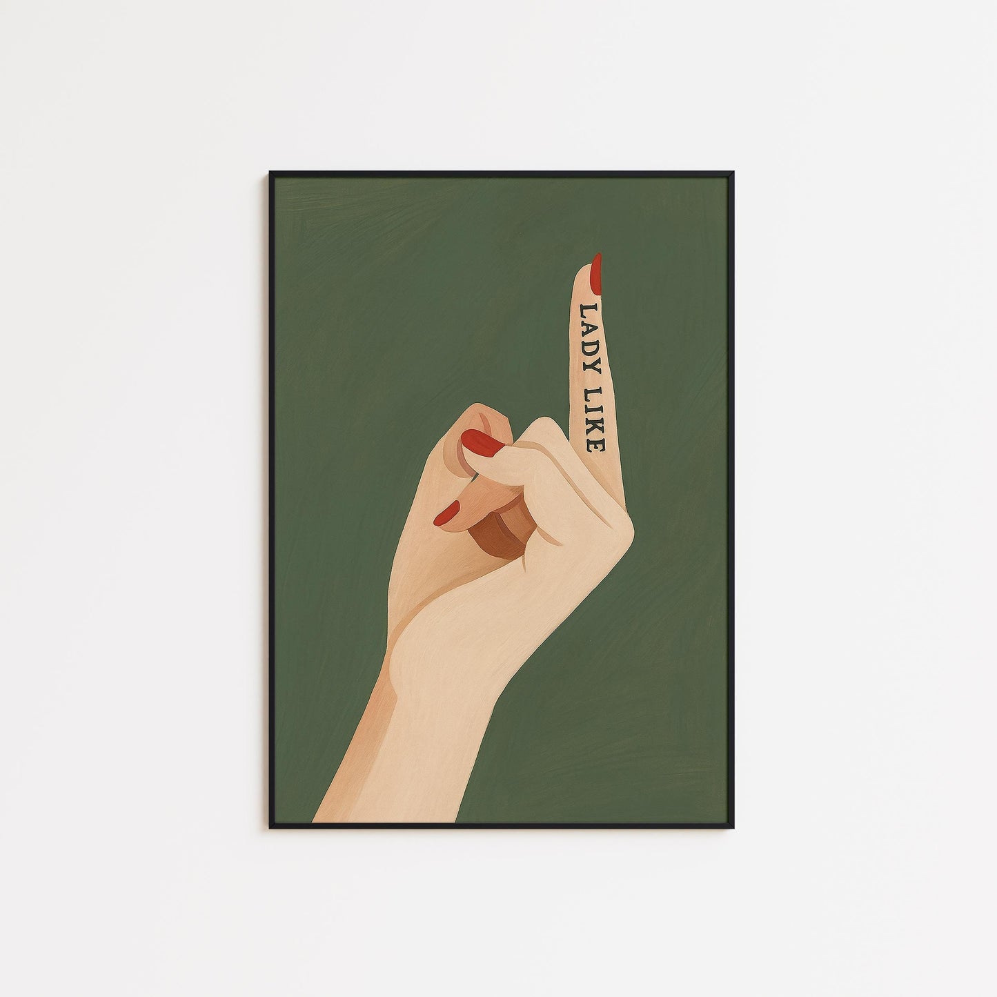 Feminist Quote Poster – Bold Middle Finger Artwork | Empowering Wall Art