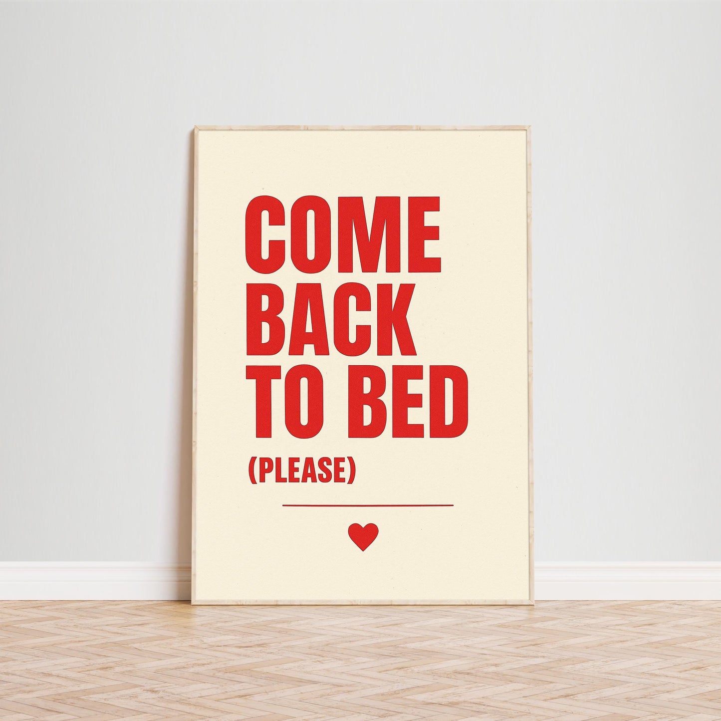 Romantic Bedroom Wall Art – Minimalist Typography Print With Red Text Poster