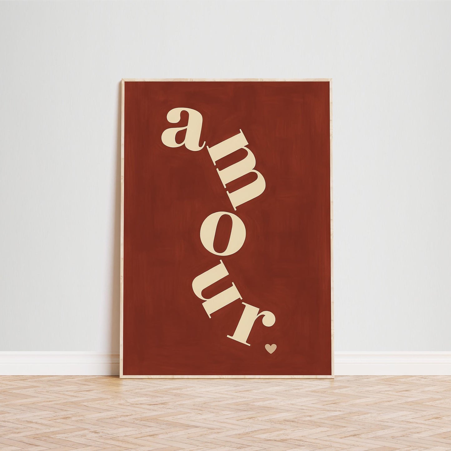 Minimalist French Wall Art – Amour Word Print | Bold Typography Poster