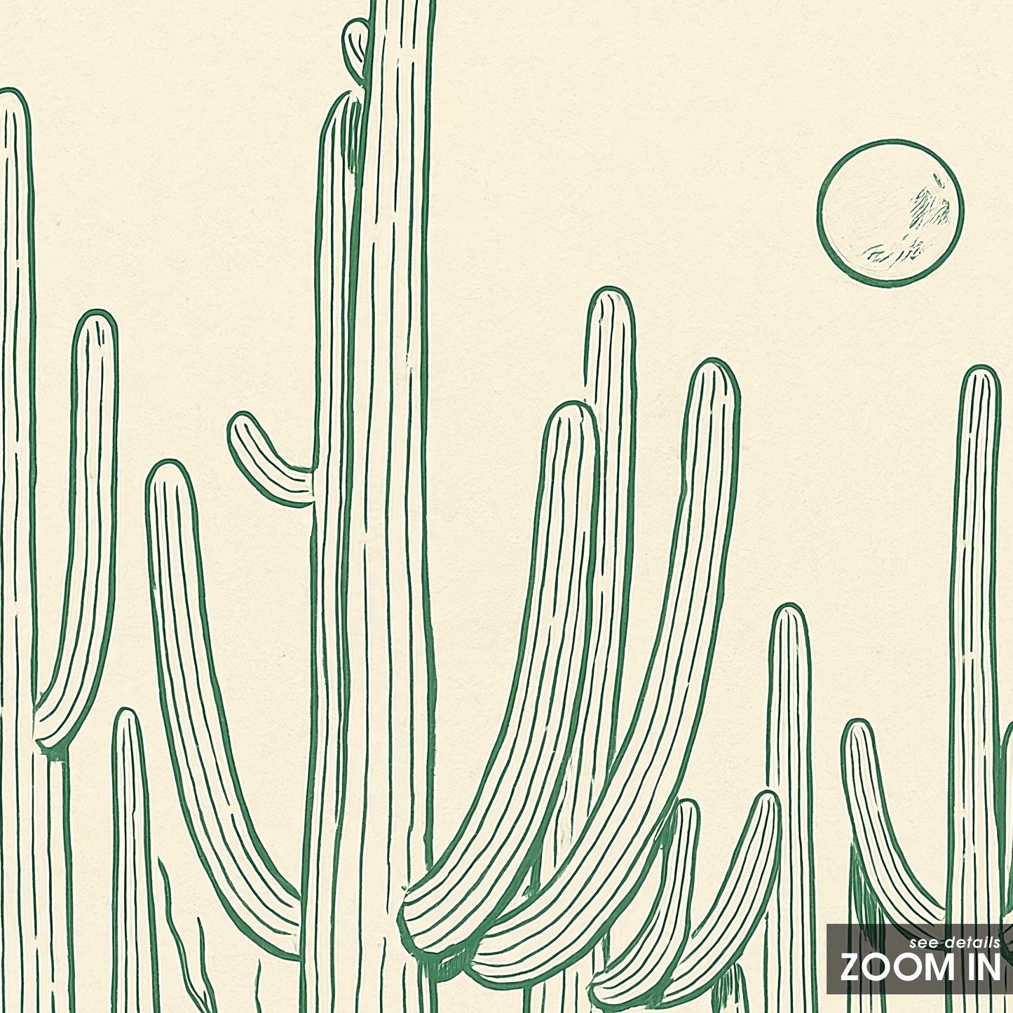 Desert Cactus Poster – Minimal Western Line Art Print, Femmaura Bold Series