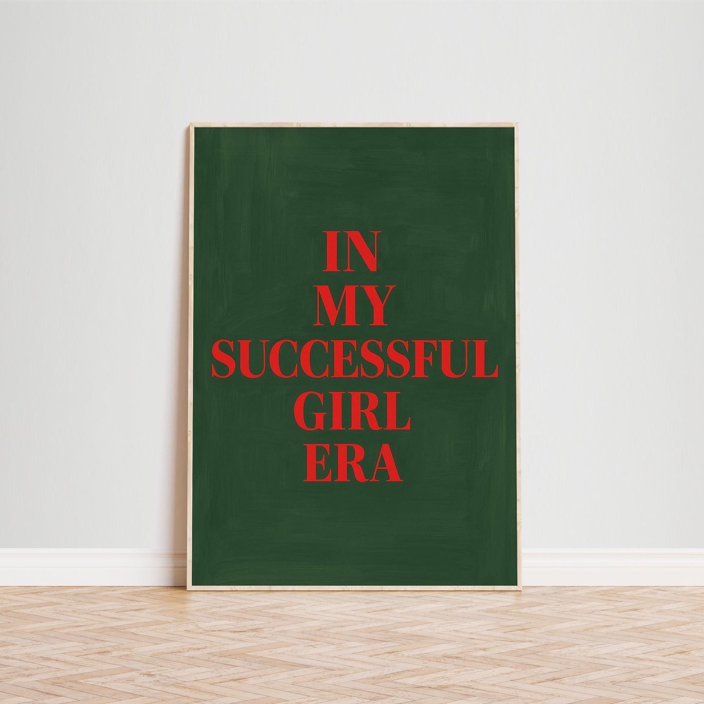 Empowering Feminist Poster – Successful Girl Art | Bold Red & Green Wall Decor