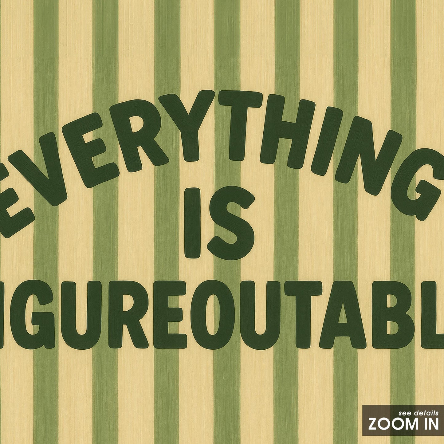 Motivational Quote Print – Retro Striped Poster With Arched Typography Design