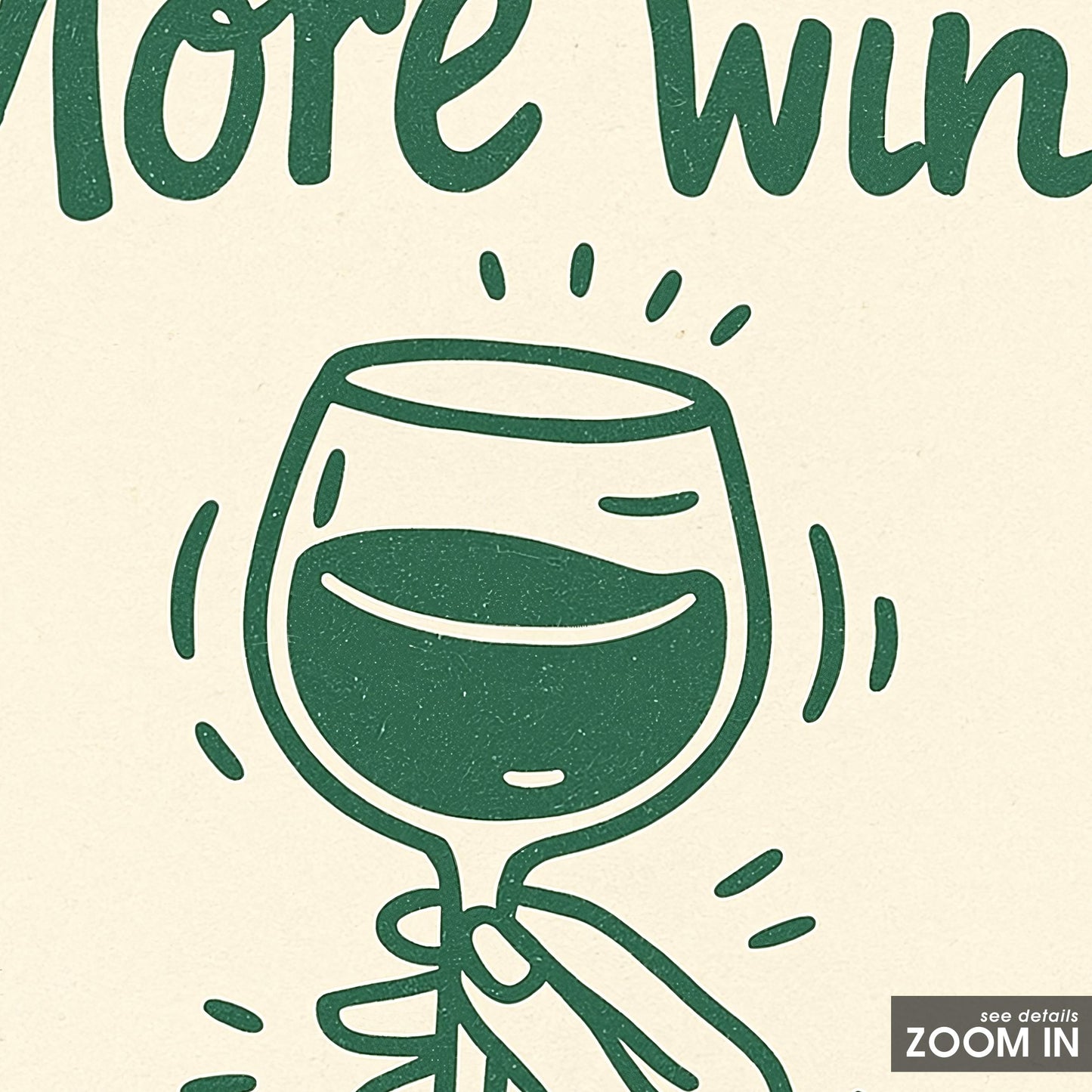 More Wine S’il Vous Plaît Poster – French Minimalist Kitchen Wall Art