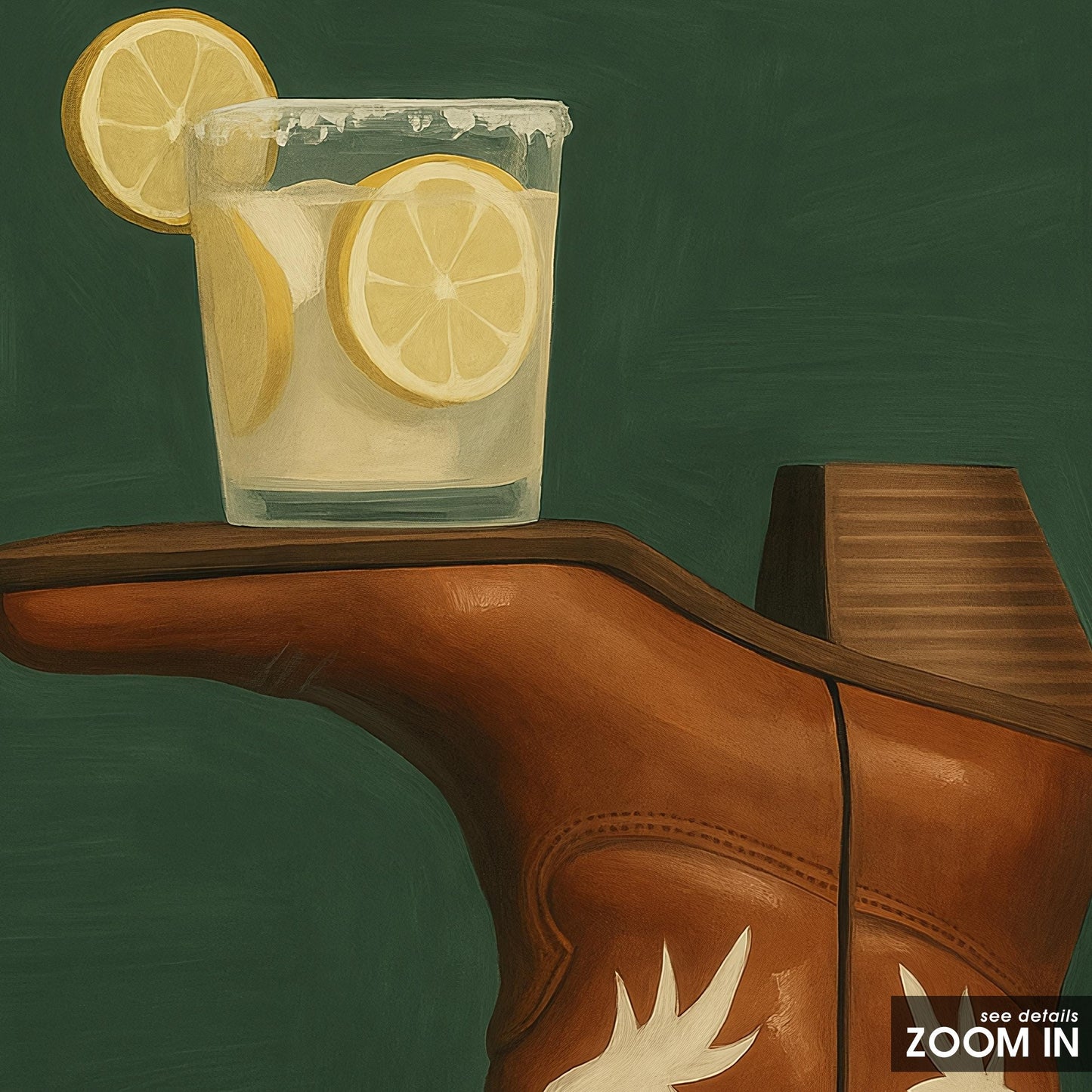 Western Art Print – Cowboy Boot Pop Art Poster with Lemonade Wall Print