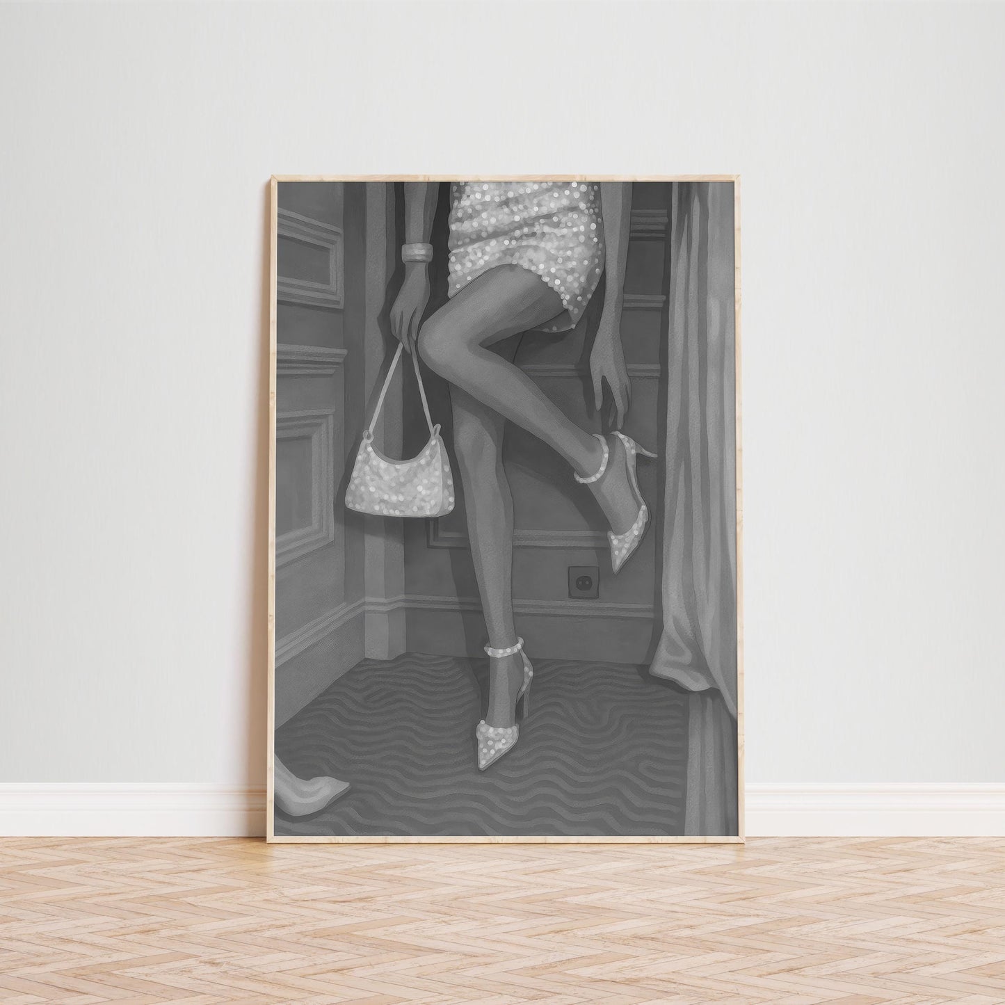 Black White Glam Art – Monochrome Wall Art Fashion Print | Timeless Elegance