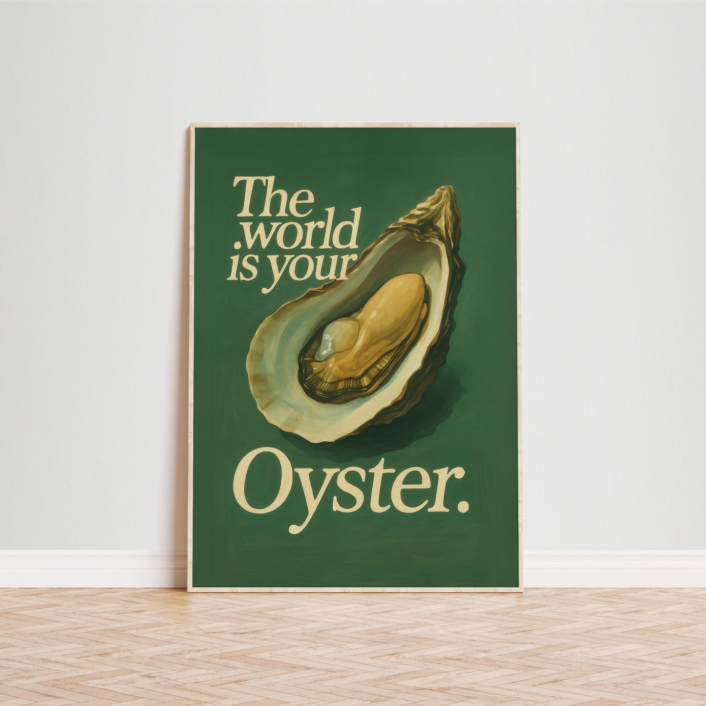 Retro Motivational Poster – Vintage Wall Art With Oyster Illustration & Typography Print