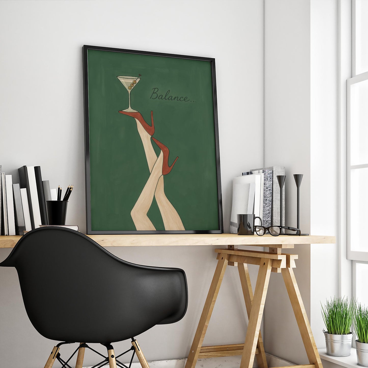 Martini Wall Art – Retro Bar Print With Chic Cocktail Decor & Bold Color