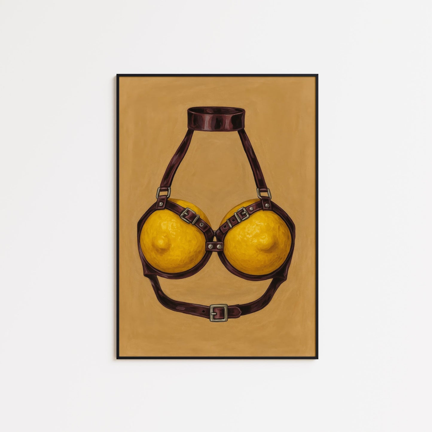 Lemon Bra Harness – Erotic Pop Art Print | Bold, Playful Wall Decor
