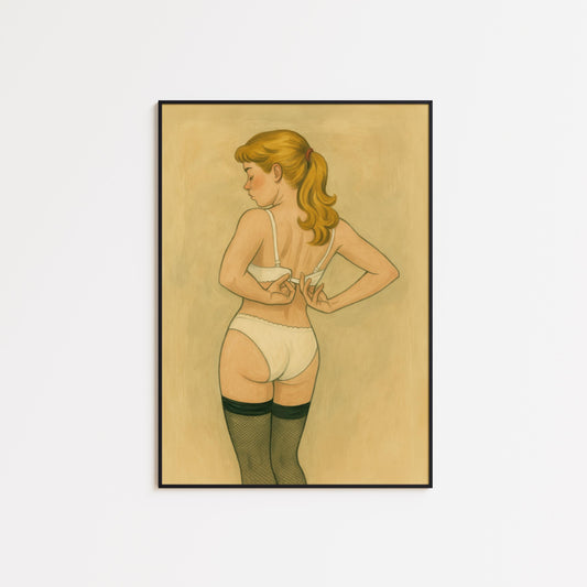 Vintage Lingerie Poster – Classic Pinup Girl Poster | Retro Wall Decor
