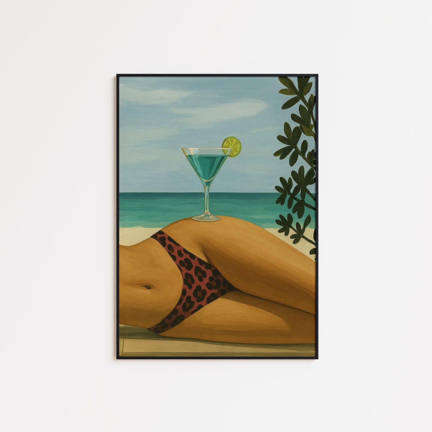 Seaside Cocktail Poster – Retro Summer Print | Chic Beach Wall Art