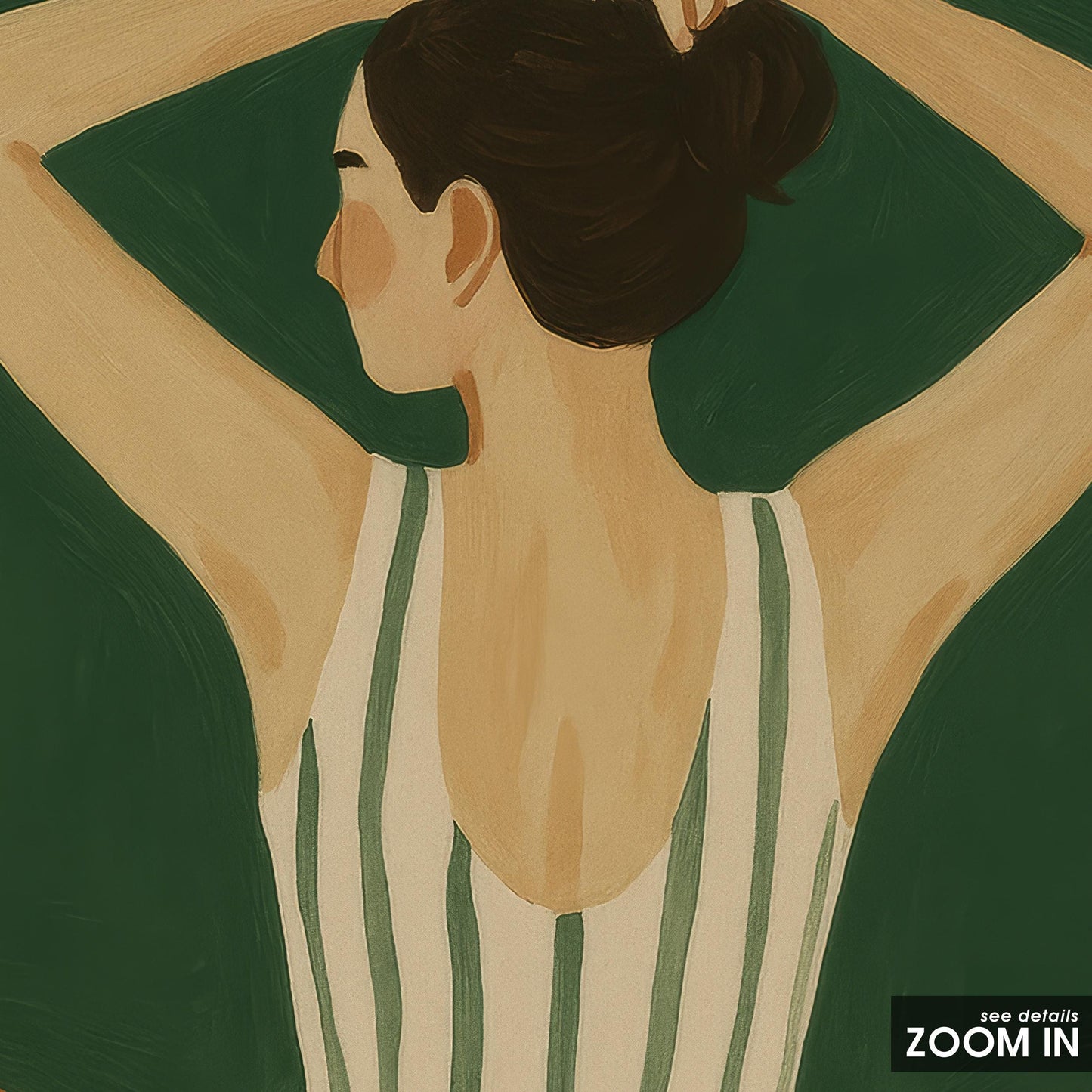 Modern Feminine Wall Art – Minimalist Green Figure Poster | Calming Yoga Decor