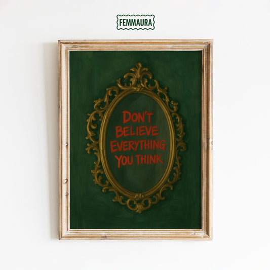 Conceptual Quote Wall Art – Bold Red Typography Philosophical Wall Decor Print