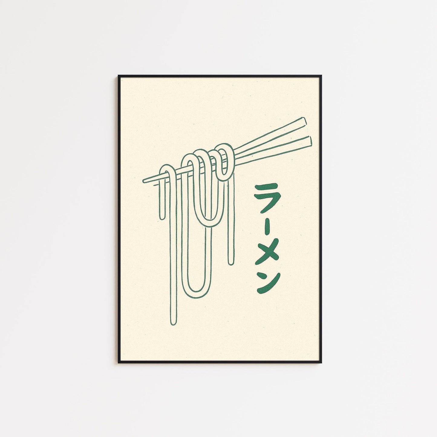 Ramen Line Art Poster – Minimal Japanese Noodle Print, Modern Kitchen Wall Decor