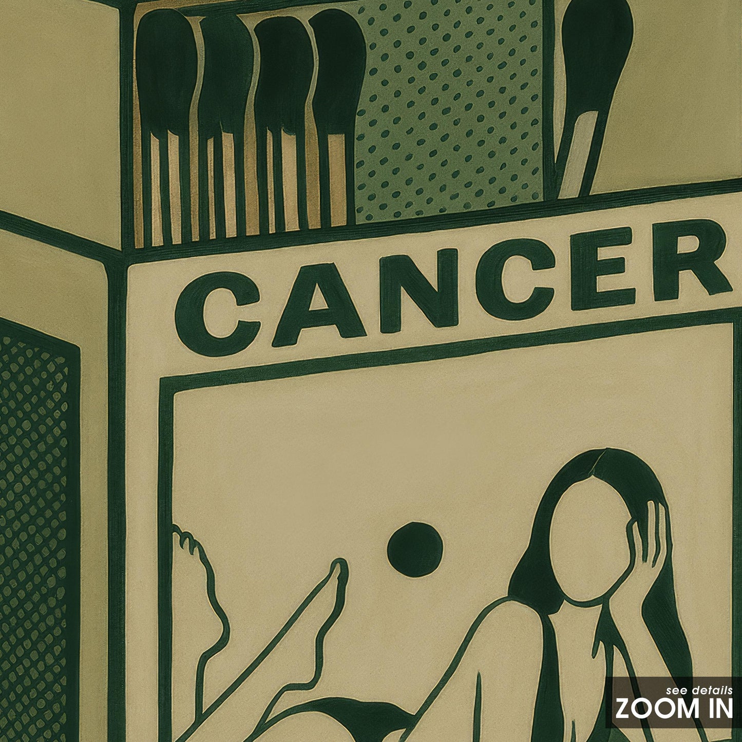 Cancer Zodiac Art Print – Surrealist Matchbox Style Astrology Wall Decor