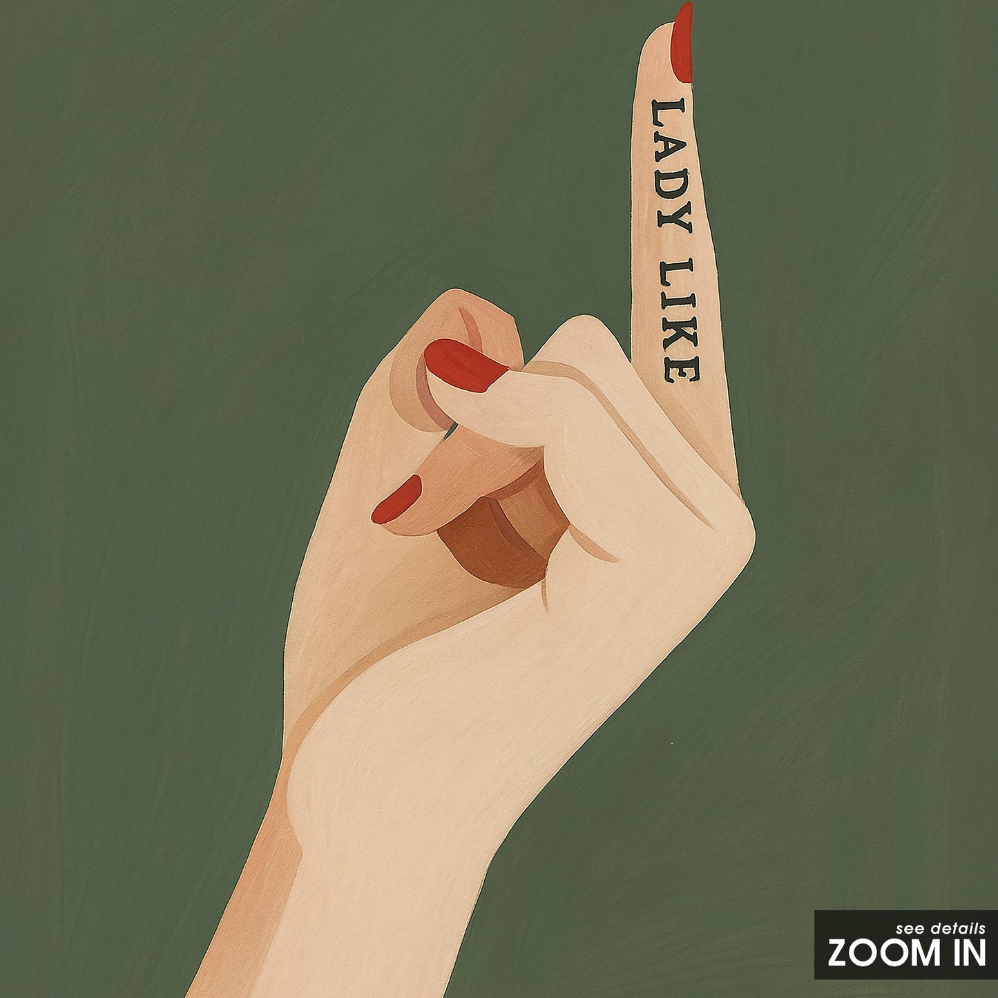 Feminine Minimalist Wall Art – Bold Female Decor With Red Nails Artwork