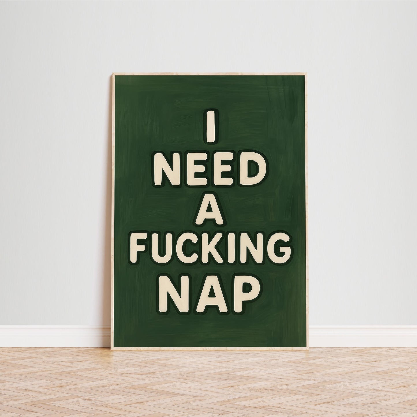Nap Poster – Bold Retro Typography Wall Art With Funny Quote Print