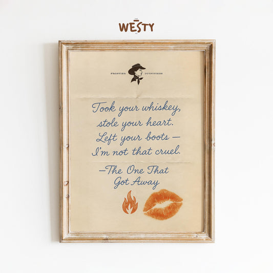 The One That Got Away Poster – Western Cowgirl Love Note Wall Art