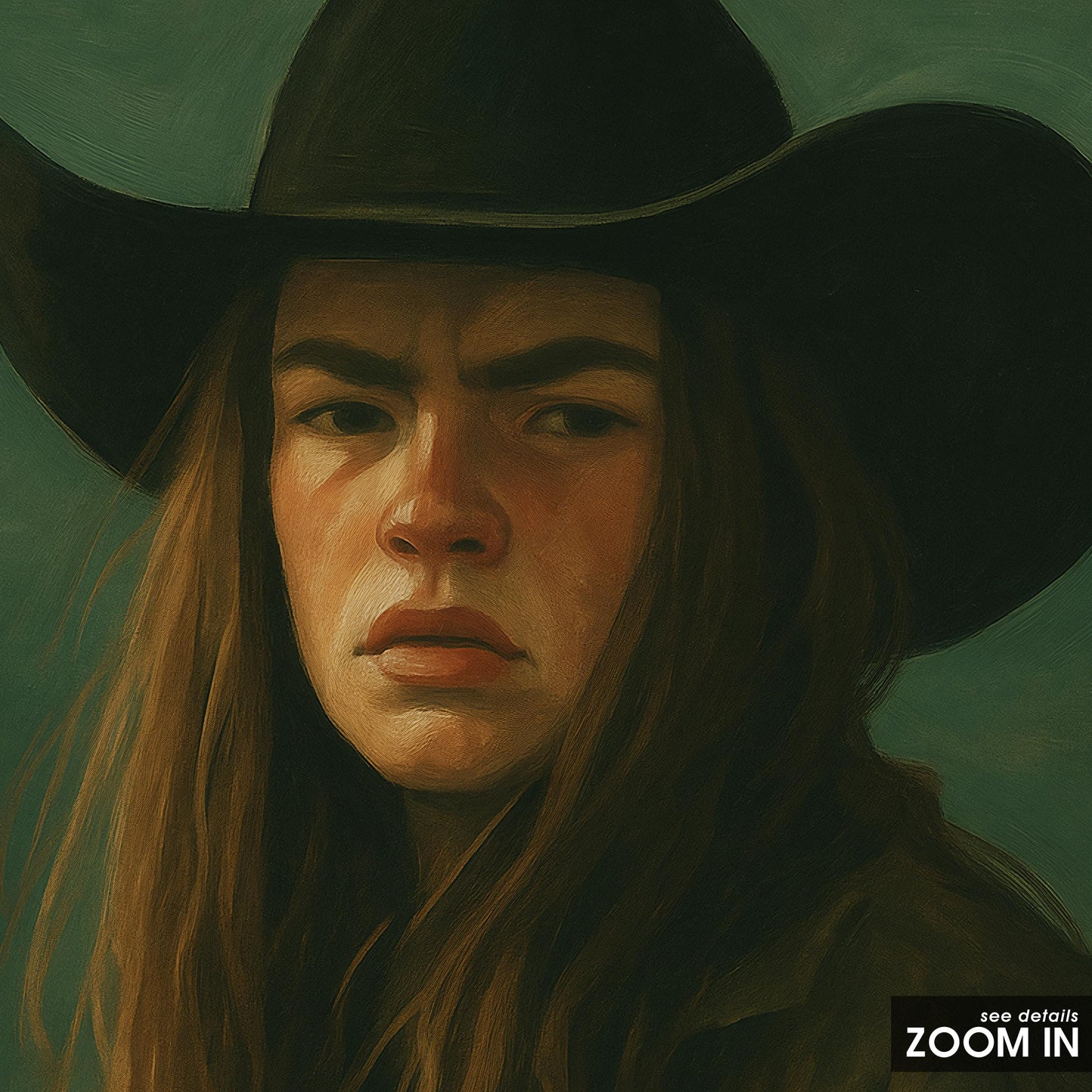 Cowgirl Shadow Poster – Moody Western Wall Art | Bold Rustic Chic Print