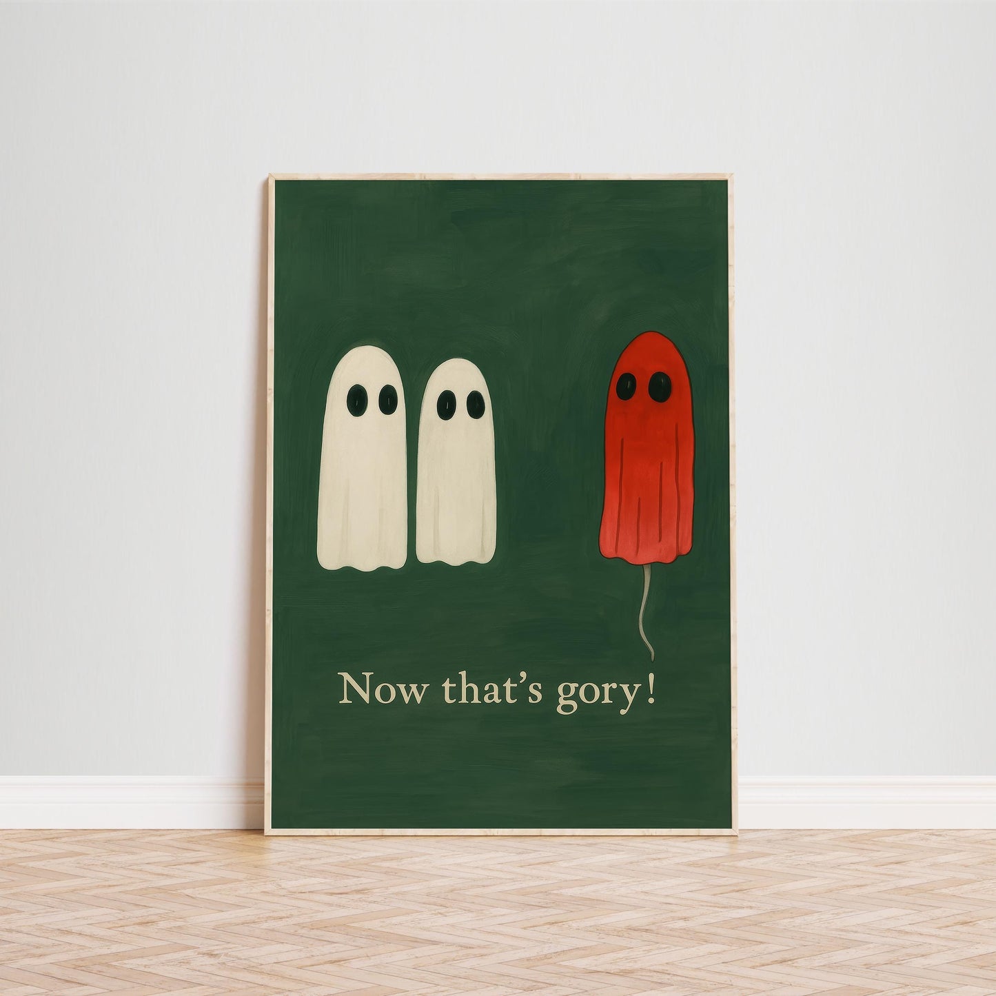 Funny Ghost Poster – Spooky Wall Art Print With Blood Red Ghost Design