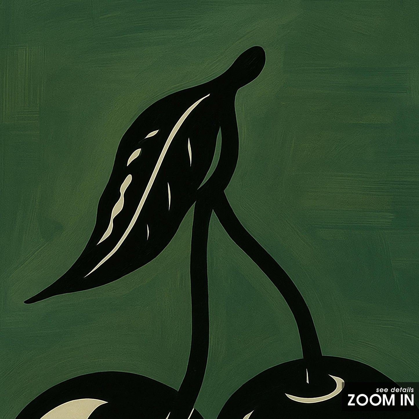 8 Ball Cherry Poster – Retro Wall Art | Bold Green Game Room Decor