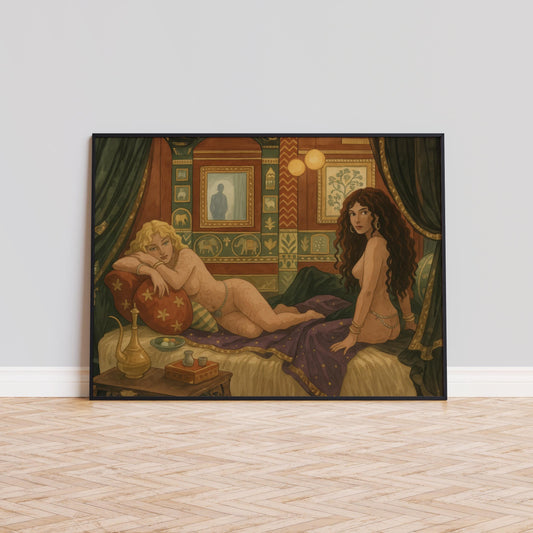 Orientalist Boudoir Art – Vintage Wall Poster With Sensual Femme Print