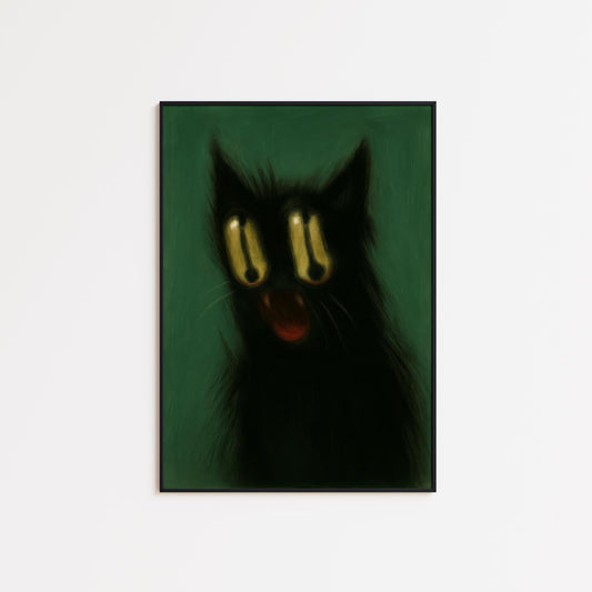 Blur Cat Meme Art – Surreal Meme Poster | Absurd Wall Decor & Internet Culture