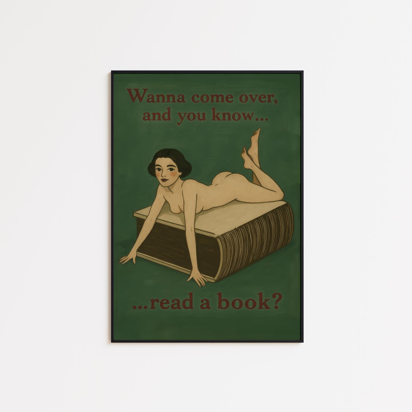 Book Lover Art Print – Retro Woman Poster | Playful Literary Wall Decor