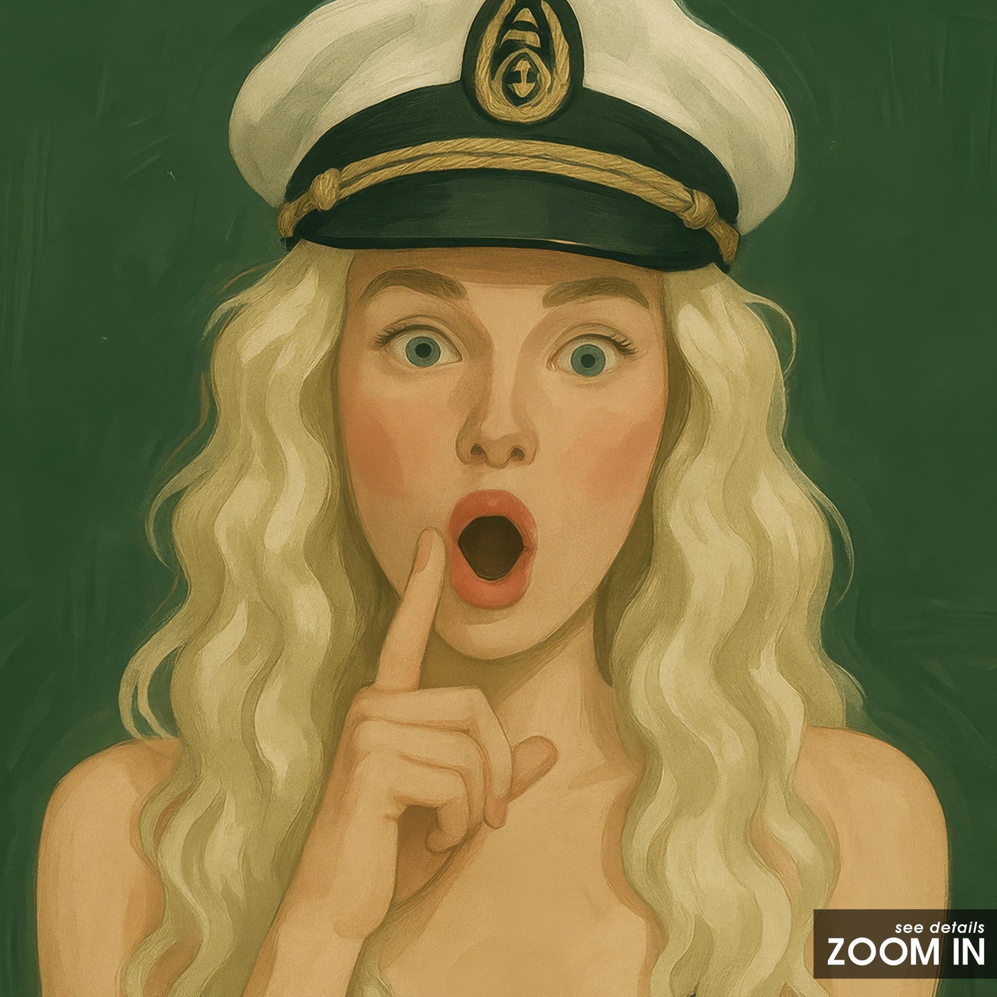 Retro Pin-Up Art – Nautical Wall Decor With Playful Blonde Sailor Girl Print