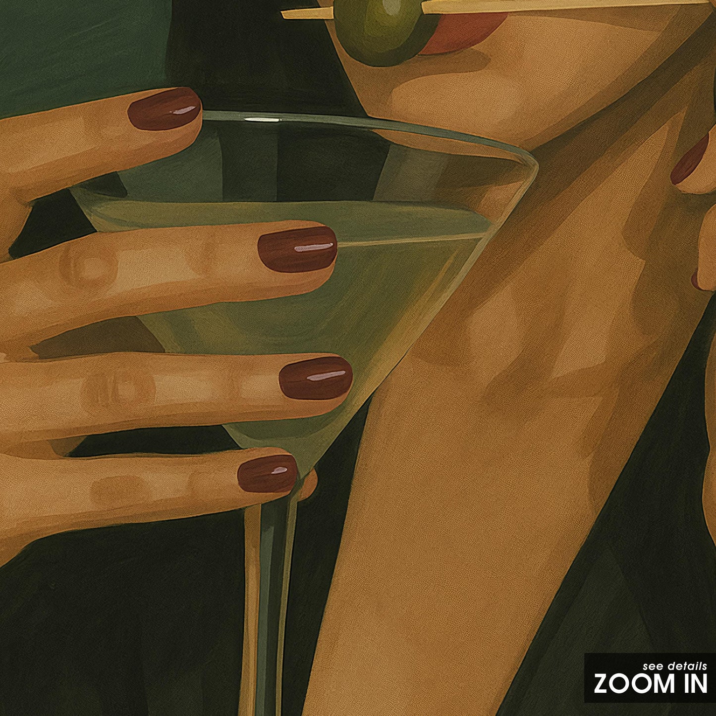 Martini Woman Poster – Elegant Dark Feminine Art | Chic Lounge Wall Decor