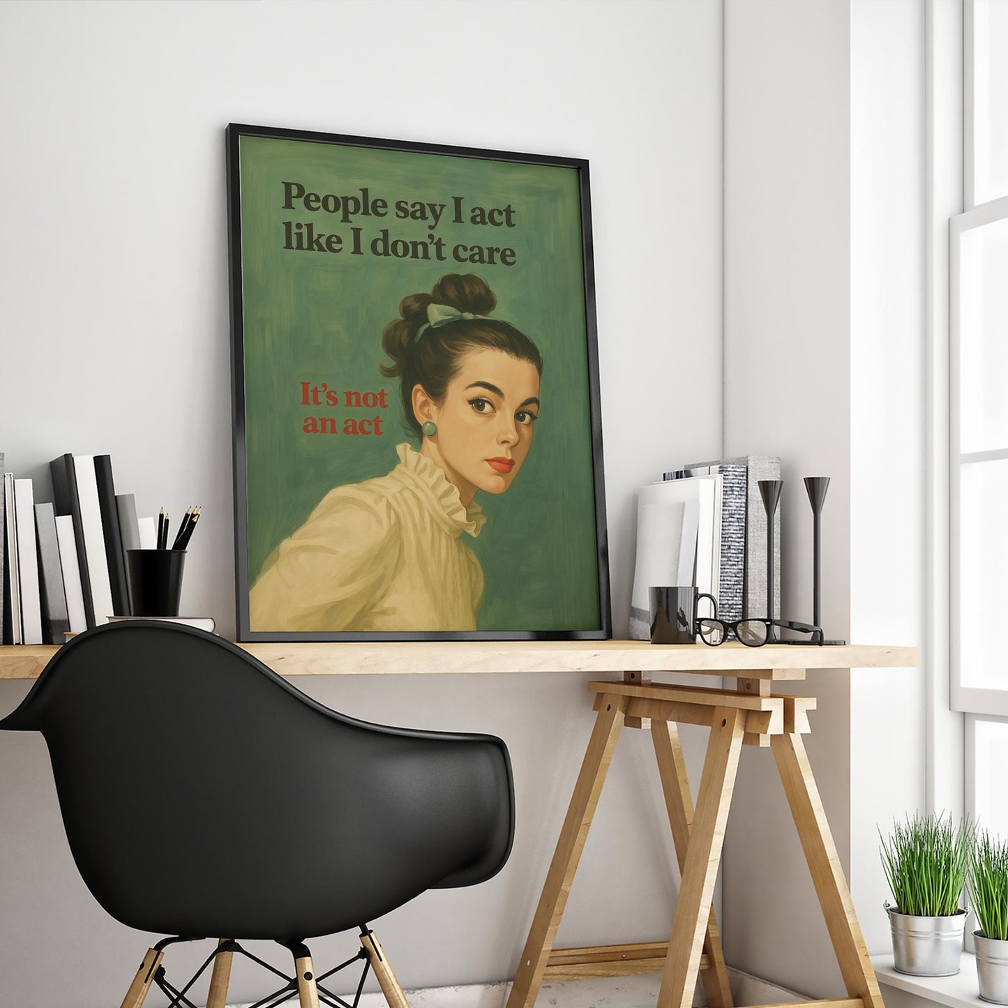 Funny Feminist Poster – Retro Wall Art With Sarcastic Feminist Quote & Bold Decor