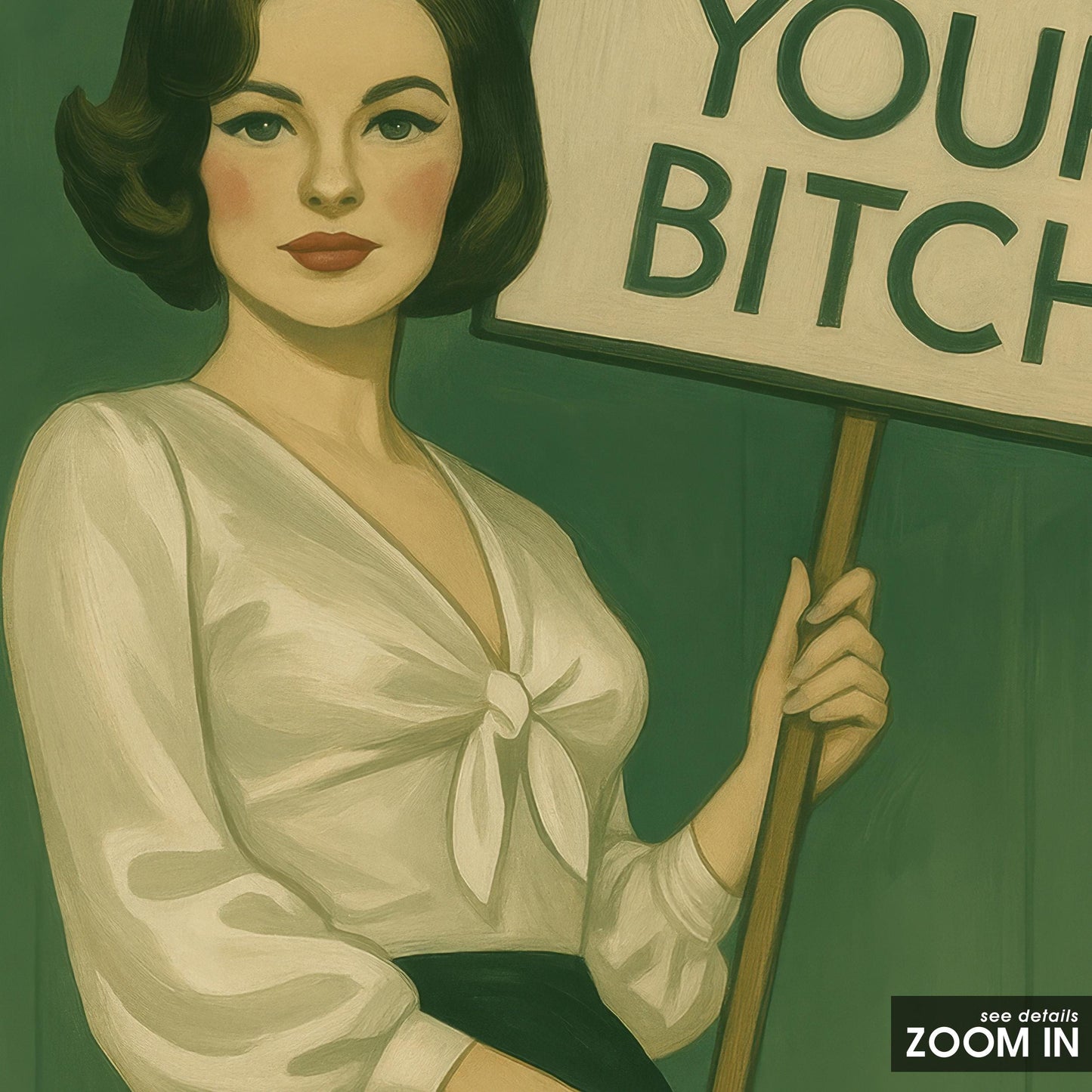 Feminist Protest Poster – Retro Wall Art With Bold Empowerment Print & Green Feminist Style