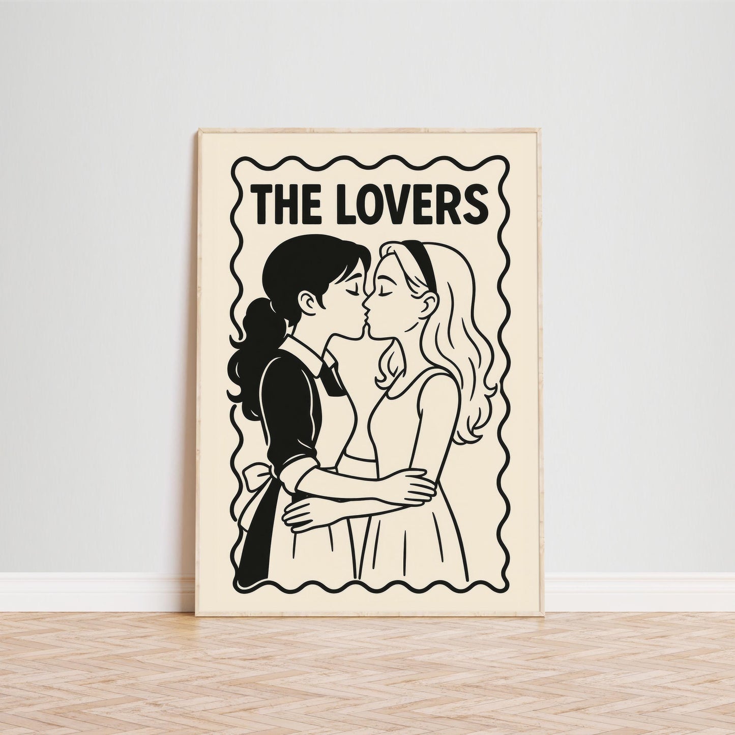 Sapphic Tarot Art Print – Bold Lesbian Love Wins Vintage Style Poster
