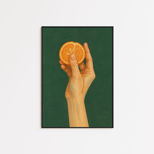 Orange Fruit Poster – Modern Minimalist Kitchen Wall Art With Bold Citrus Design