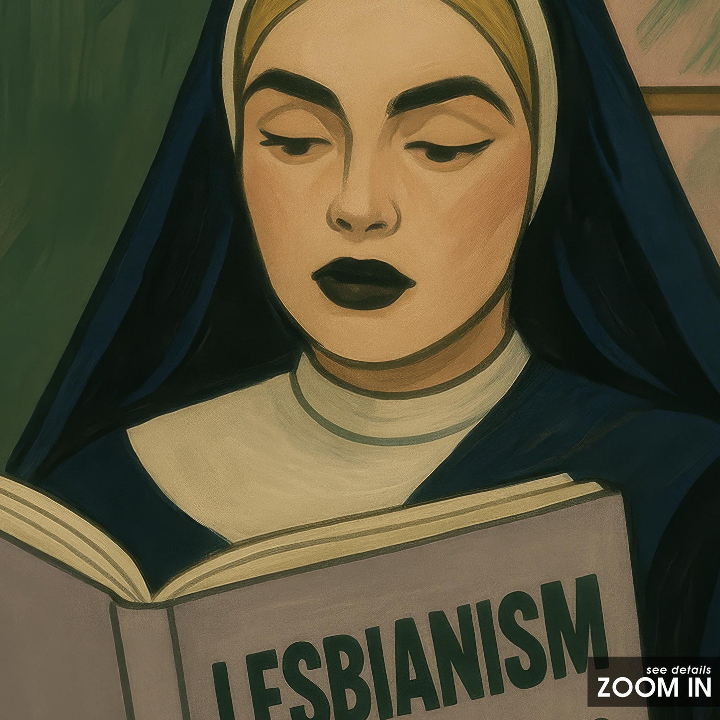Feminist Nun Poster – Bold Queer Wall Art | Retro Religious Satire Print