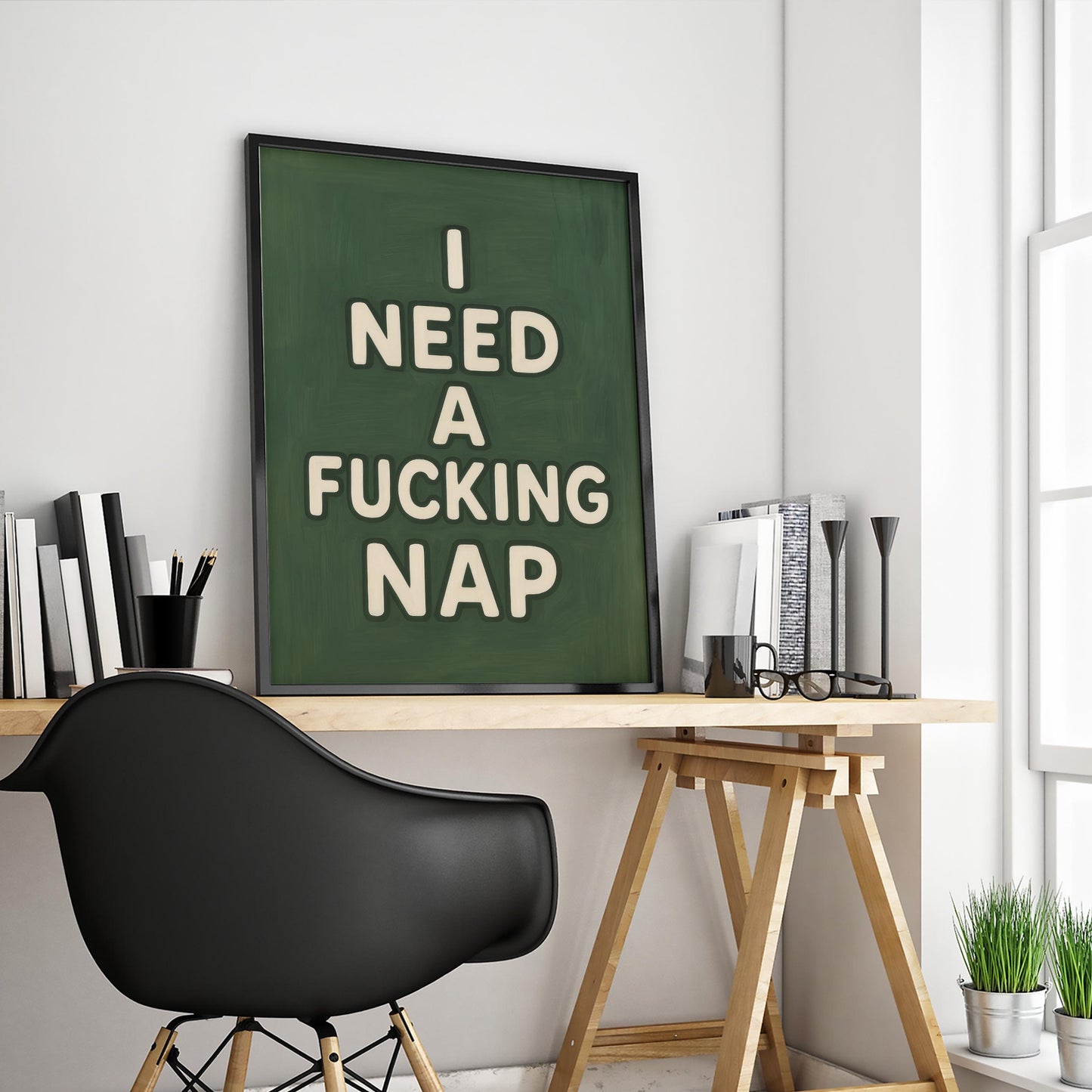 Nap Poster – Bold Retro Typography Wall Art With Funny Quote Print