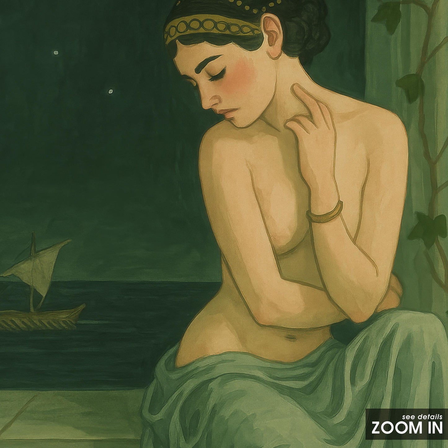 Greek Goddess Art Print – Ancient Myth Inspired Romantic Wall Poster