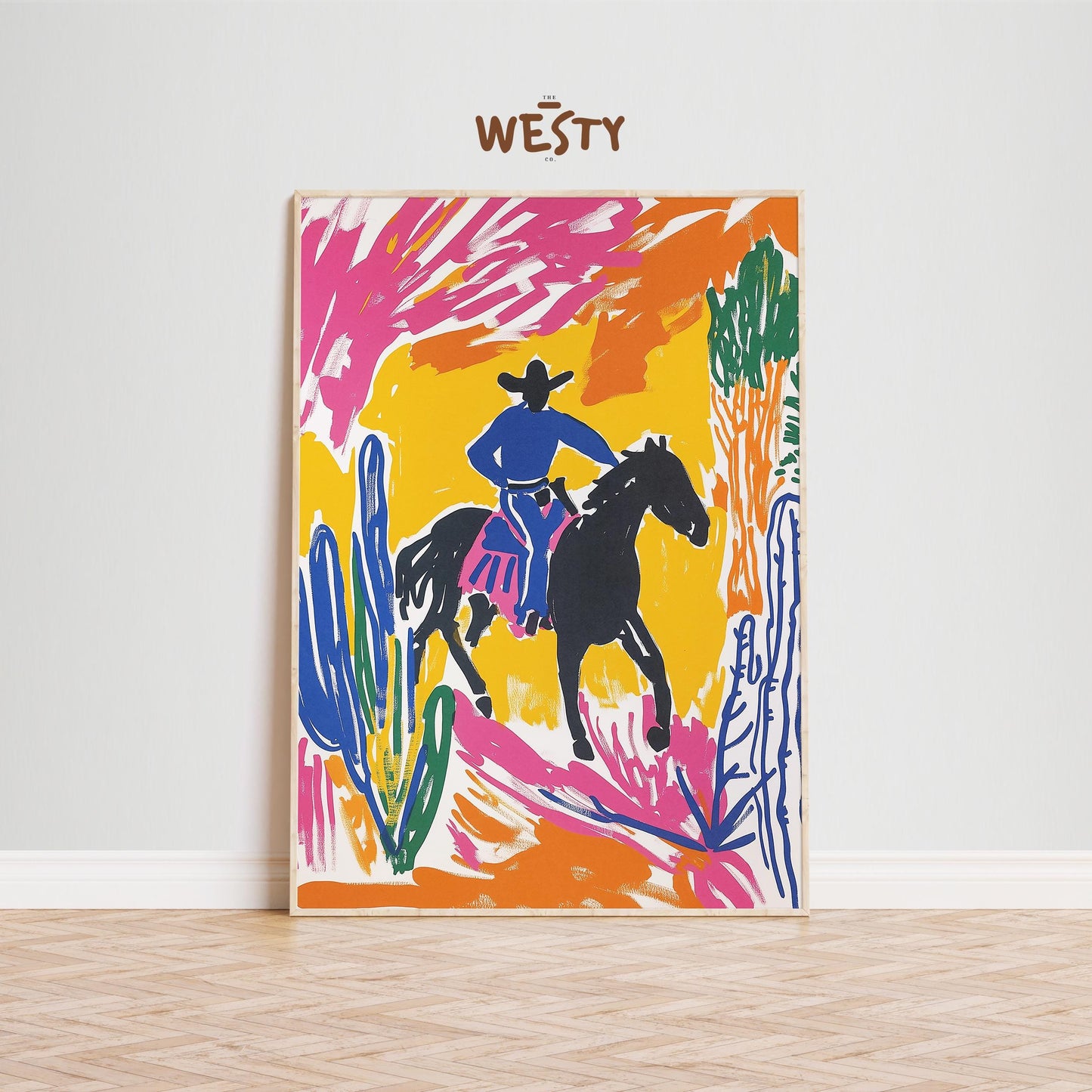Desert Cowboy Ride – Bold Western Pop Art Poster