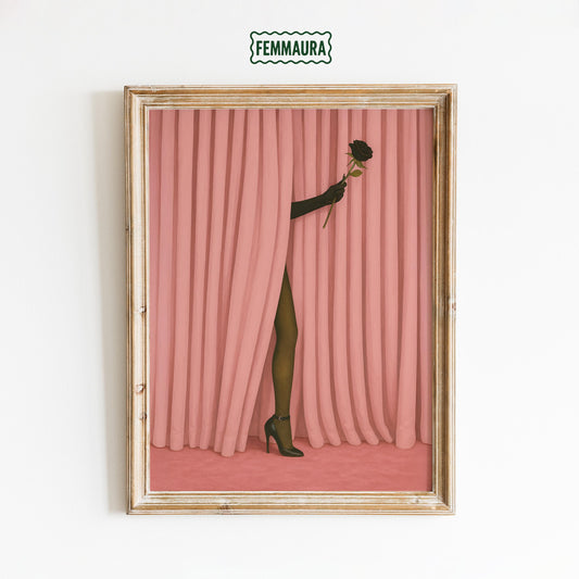 Black Rose Poster – Minimalist Art Print With Retro Wall Decor & Bold Contrast