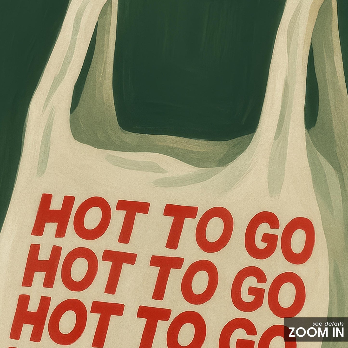 Retro Tote Bag Poster – Bold Pop Art Wall Print With Red Typography