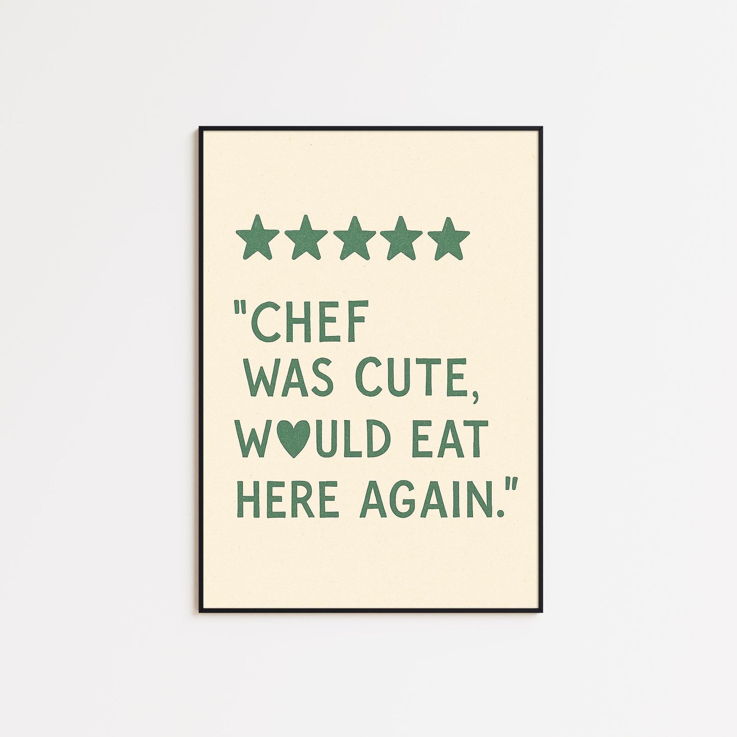 Funny Kitchen Print: Chef Review Wall Art