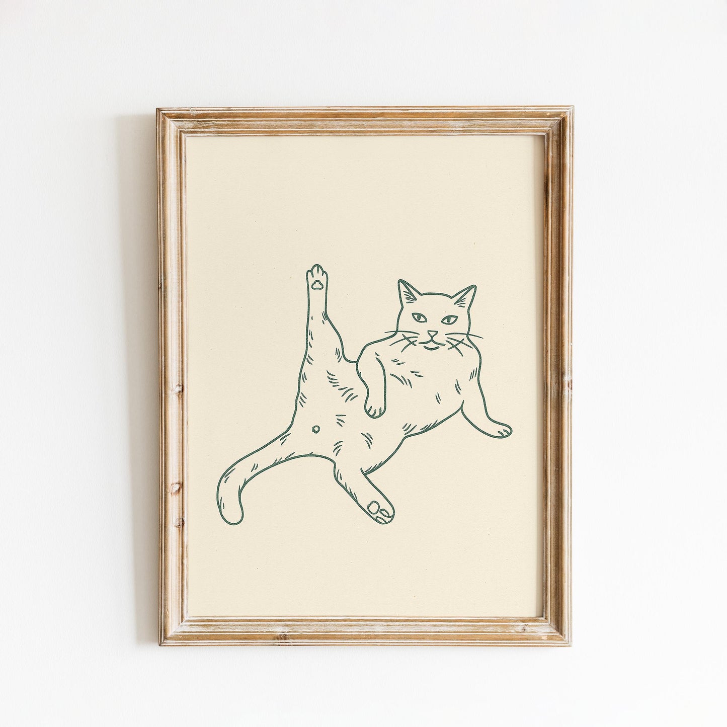 Confident Cat Poster – Minimalist Funny Line Art Print