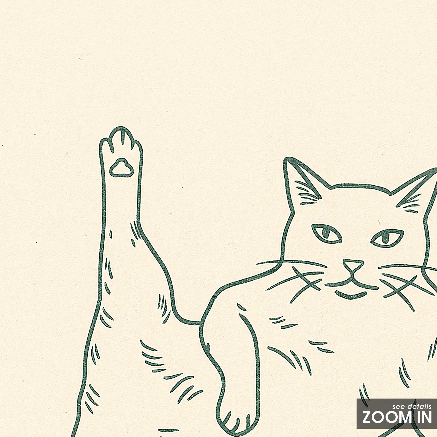 Confident Cat Poster – Minimalist Funny Line Art Print