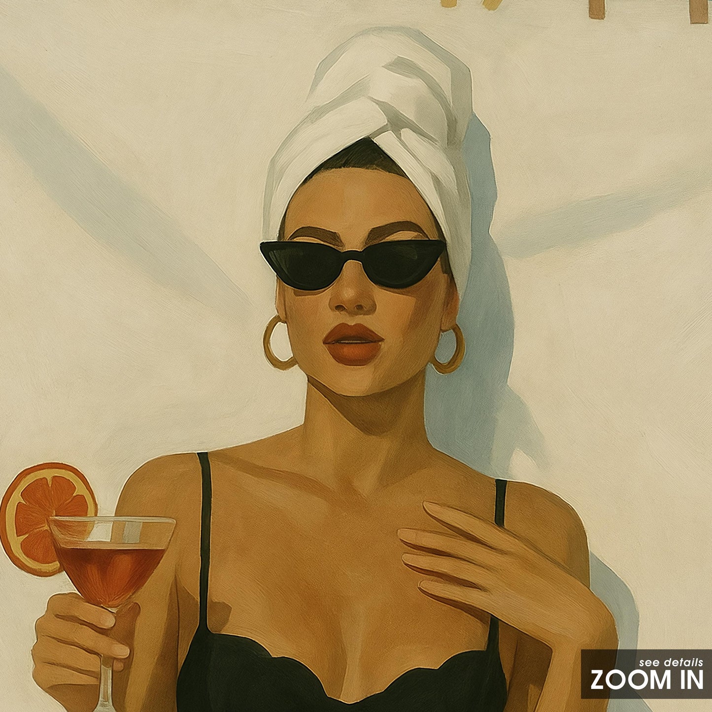 Retro Glam Poster – Feminist Wall Art With Cocktail Woman Print, Stylish Decor