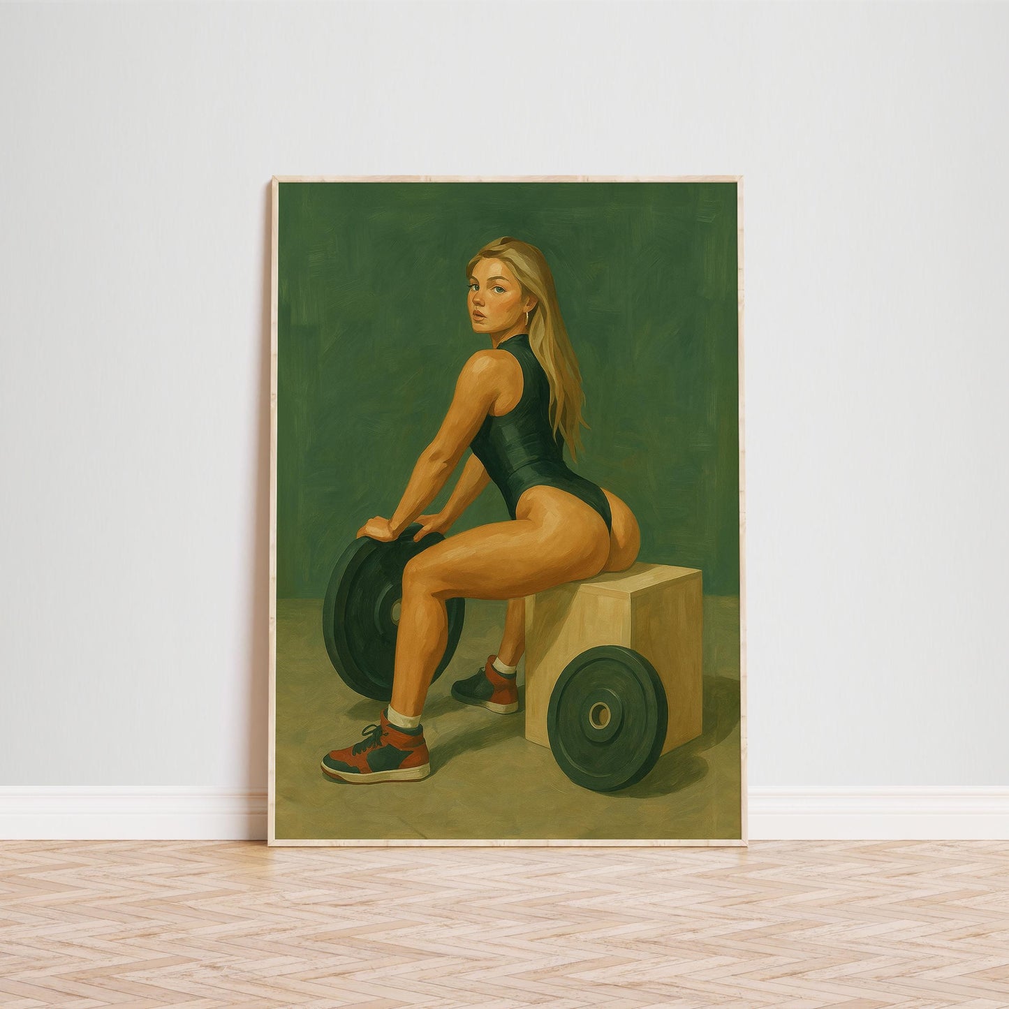 Retro Fitness Poster – Strong Woman Art | Bold Vintage Workout Print