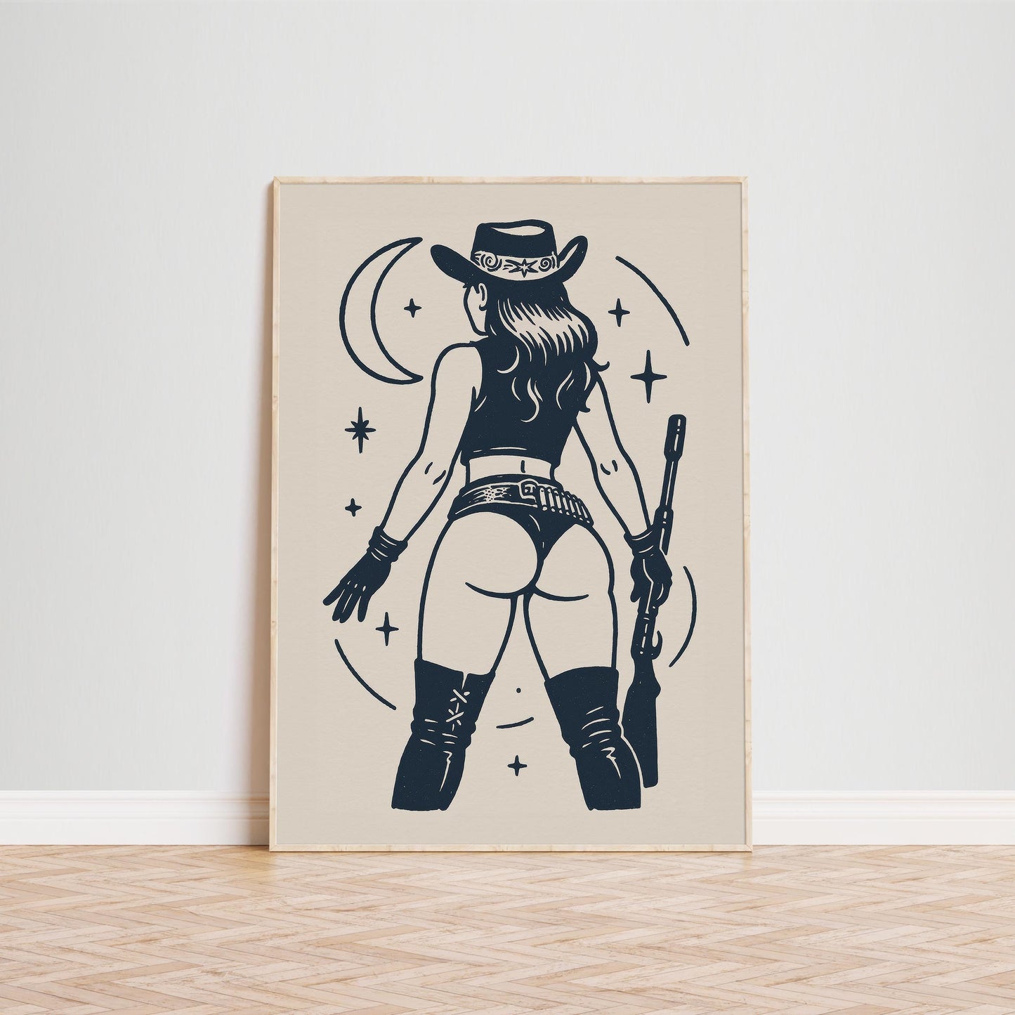 Cowgirl Moonshot – Retro Western Booty Poster