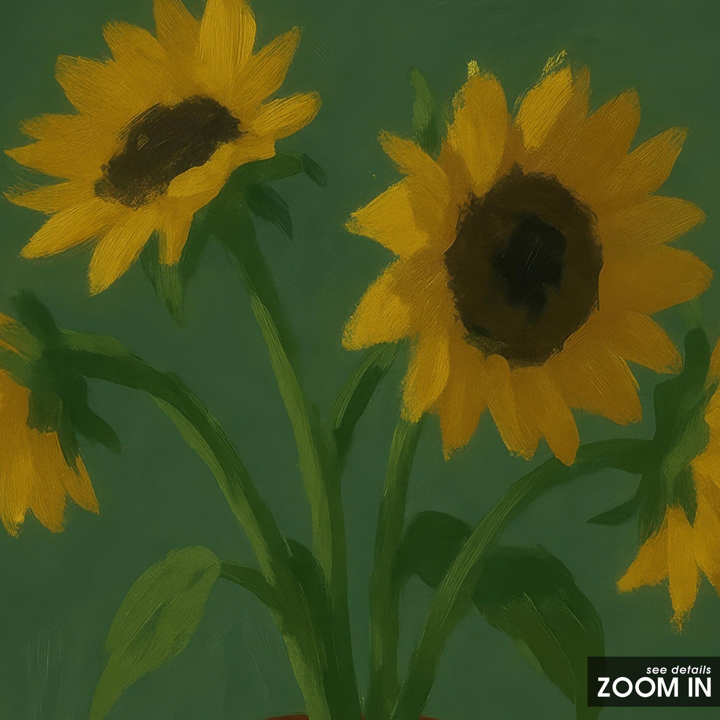 Sunflower Wall Art – Vintage Botanical Wall Print With Terracotta Vase