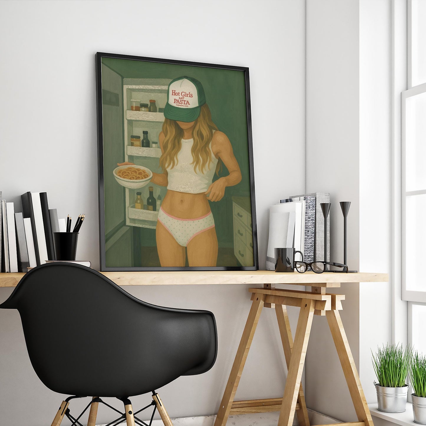 Feminist Kitchen Wall Art – Bold Feminist Print | Playful Pasta Poster Décor