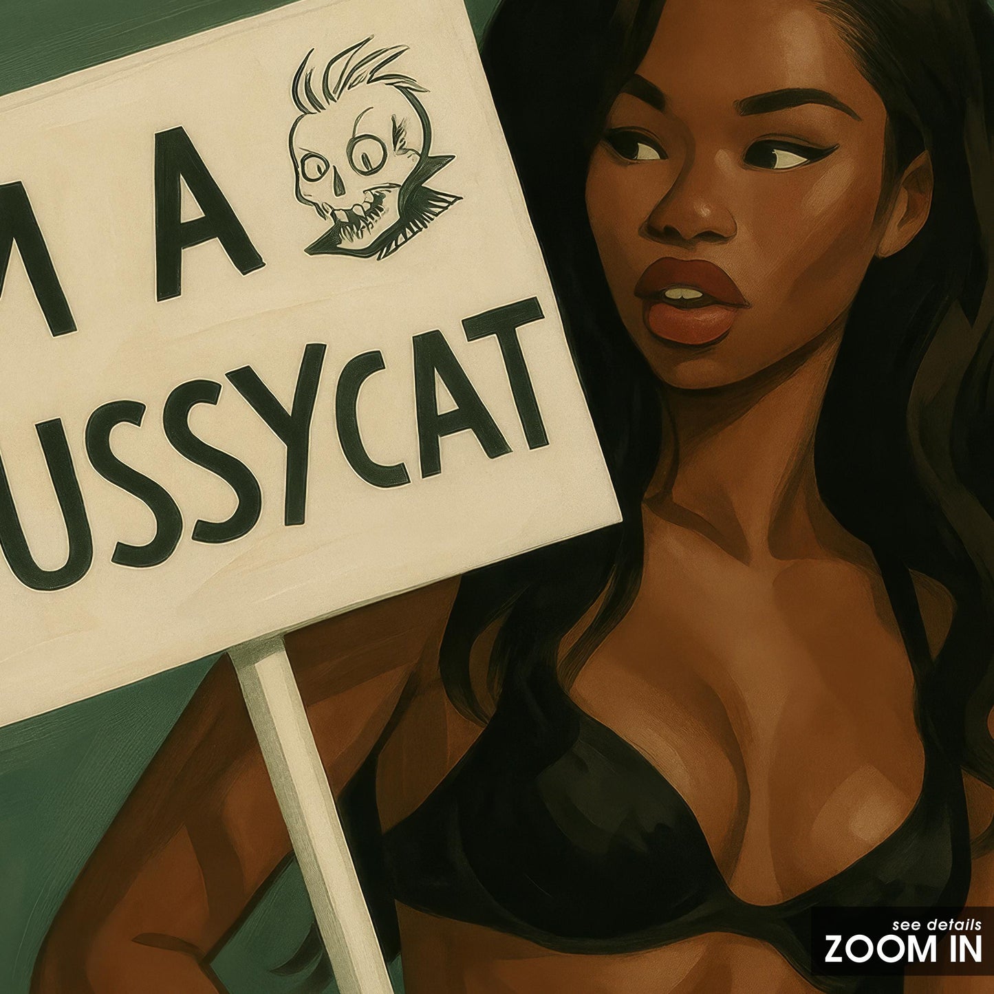 Black Lingerie Art Print – Feminist Protest Poster With Confident Woman Illustration