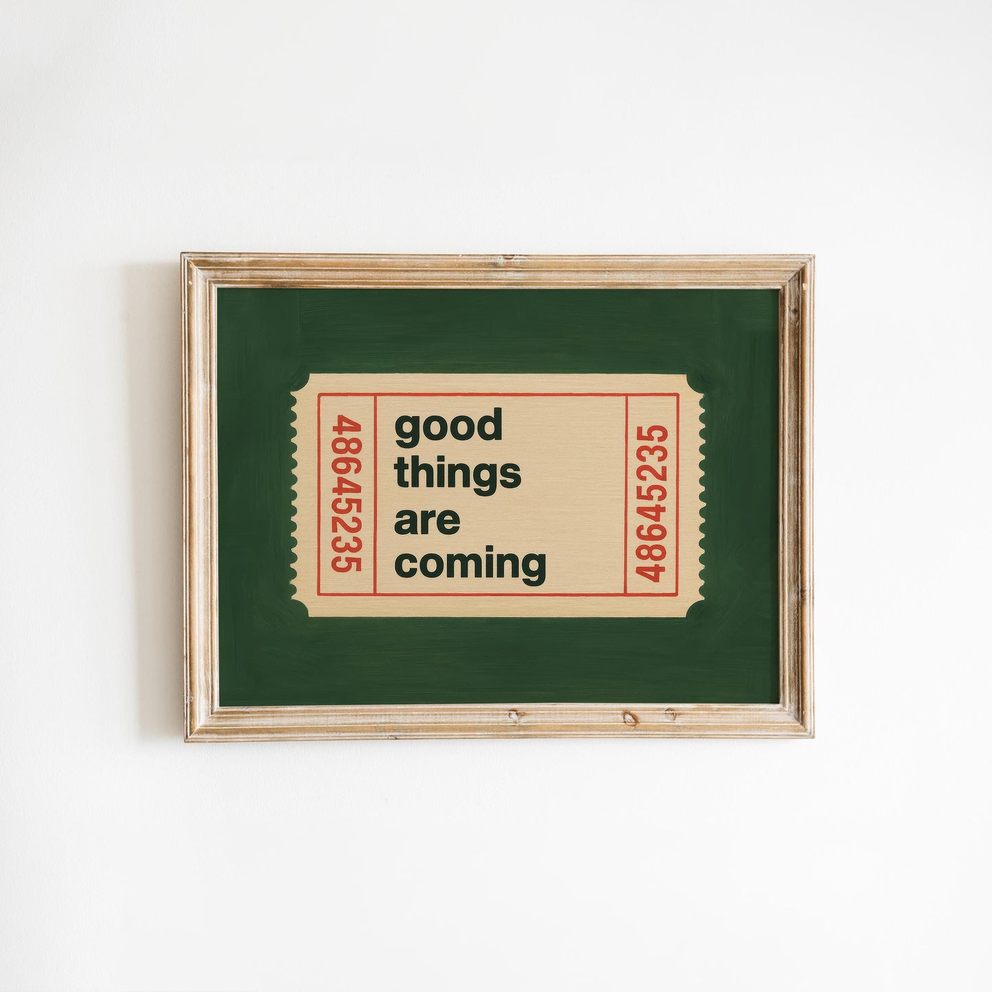 Motivational Wall Art – Vintage Ticket Poster With Positive Quote And Retro Typography Print